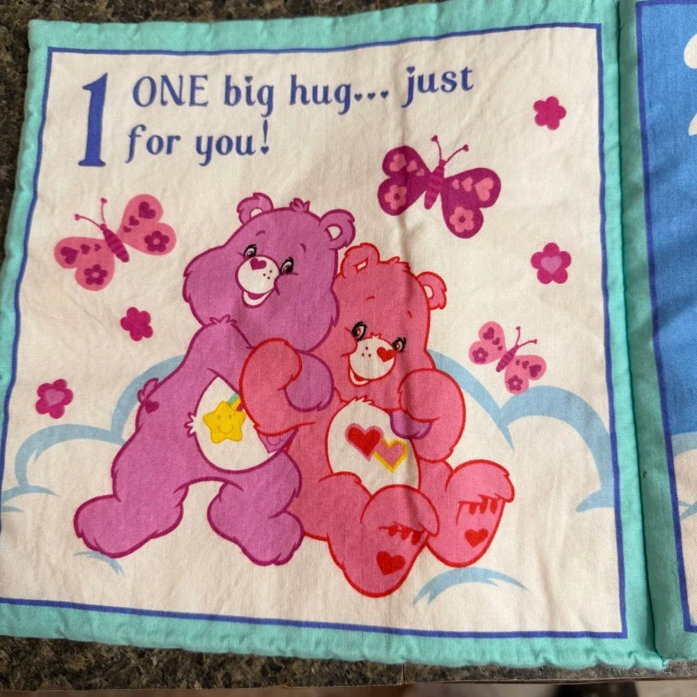 Vintage Care Bears Counting Soft Cloth Book Fabric Toddler Toy Learning 1-10